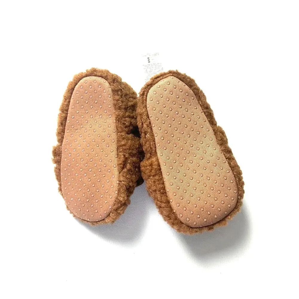 Old Navy Baby Fuzzy Bear Slippers Shoes Sz 6-12M